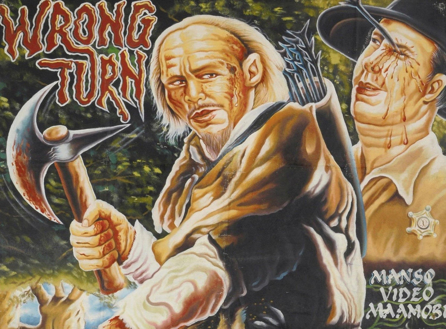 Authentic Wrong Turn Movie Poster - Hand Painted In Ghana - close-up
