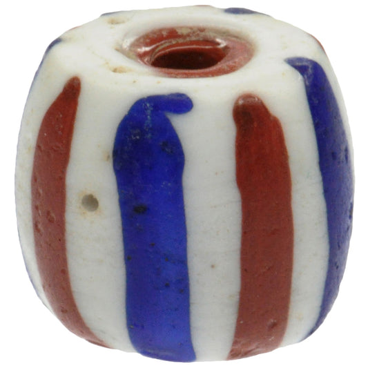 Antique Venetian Lampwork "Manhattan" Chevron Wound Glass Trade Bead - 14Mm