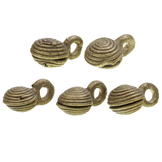 Authentic African Lobi Brass Bell Beads From Burkina Faso - 16-17Mm