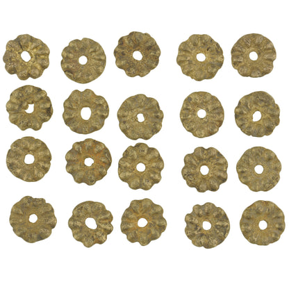 Authentic African Brass Flower Disk Beads - Fulani Spacers - 11Mm