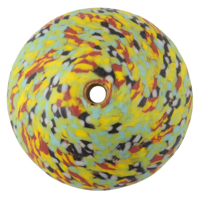 Large Bicone African Trade Bead | Recycled Glass From Ghana - alternate view