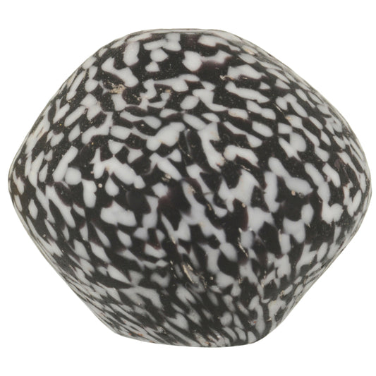 Large African Bicone Glass Bead, Recycled Seed Beads, Chevron Decor