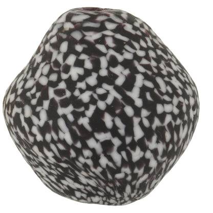Large Bicone Recycled Glass Bead With Chevron Design From Ghana