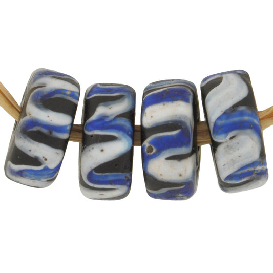 Rare Antique Venetian Fancy Wound Glass African Trade Beads 10-11Mm