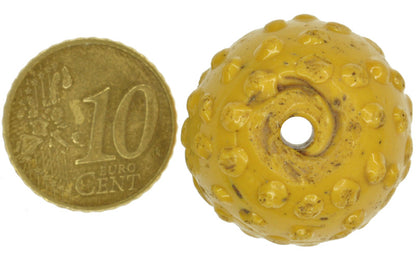 Rare Large Old Raised Eyes Venetian African Trade Bead, 25X23Mm - close-up