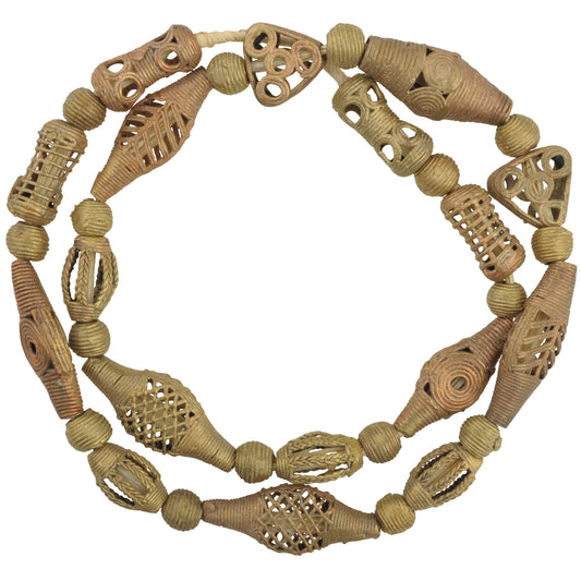 African Brass Beads From Ghana, Handmade Using Lost Wax Technique
