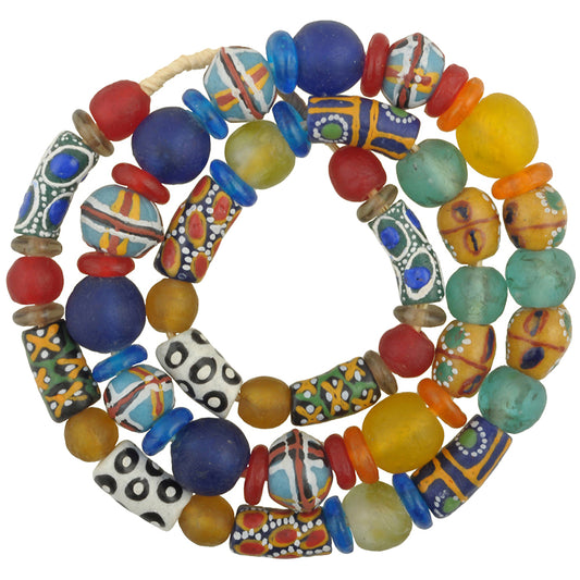 New African Trade Beads: Krobo Powder Glass Beads From Ghana