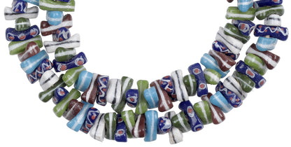 African Trade Beads - Fancy Krobo Powder Glass Spacers 18Mm - alternate view