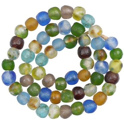 Colorful Translucent Krobo Glass Beads  13-14Mm Handmade African Trade Beads