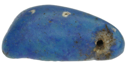 Rare Large Blue Kiffa Glass Bead - Handmade In Mauritania - angled shot