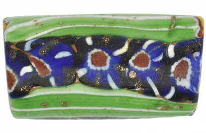 Antique Rare Millefiori Trade Bead With Aventurine - Venetian Mosaic Glass Bead - close-up