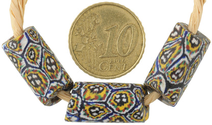 Rare Antique Venetian Millefiori Mosaic Glass African Trade Beads, 19-21Mm - alternate view