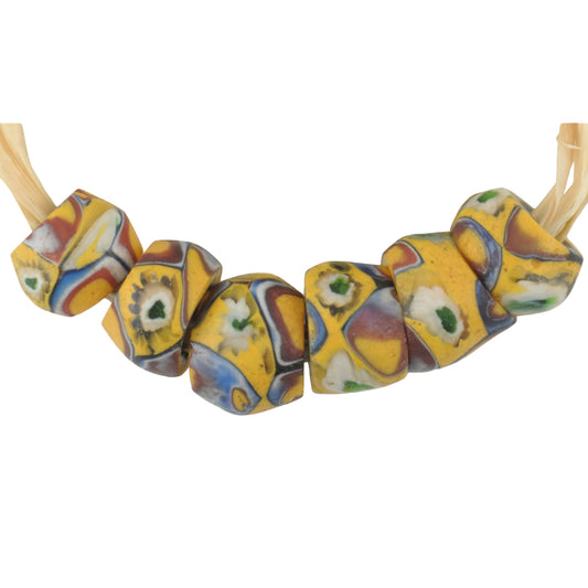 Antique Rare Round Venetian Millefiori African Trade Beads, 9Mm