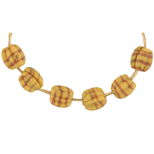 Antique Fancy Venetian Wound Glass Trade Beads - African Trade, 7-8Mm
