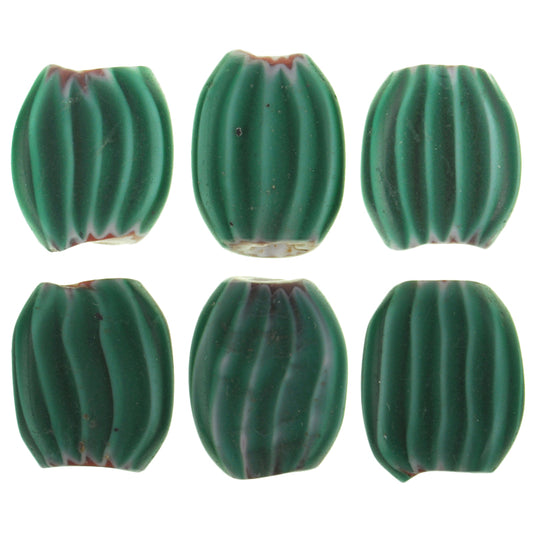 Tabular Green 4 Layer Chevron Beads | Antique Venetian Trade Beads
