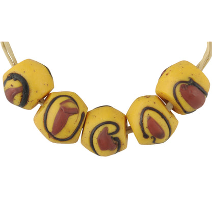 Rare Antique "Eye" Venetian Lampwork Wound Glass Trade Beads, 10Mm