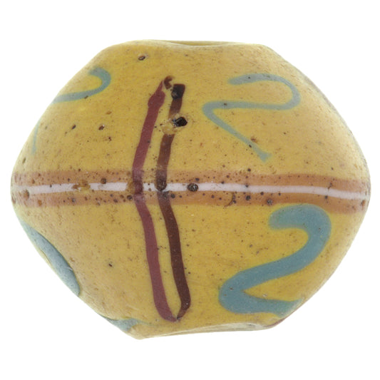 Beautiful Old Yellow Bicone "King" Venetian Lampwork Glass Trade Bead