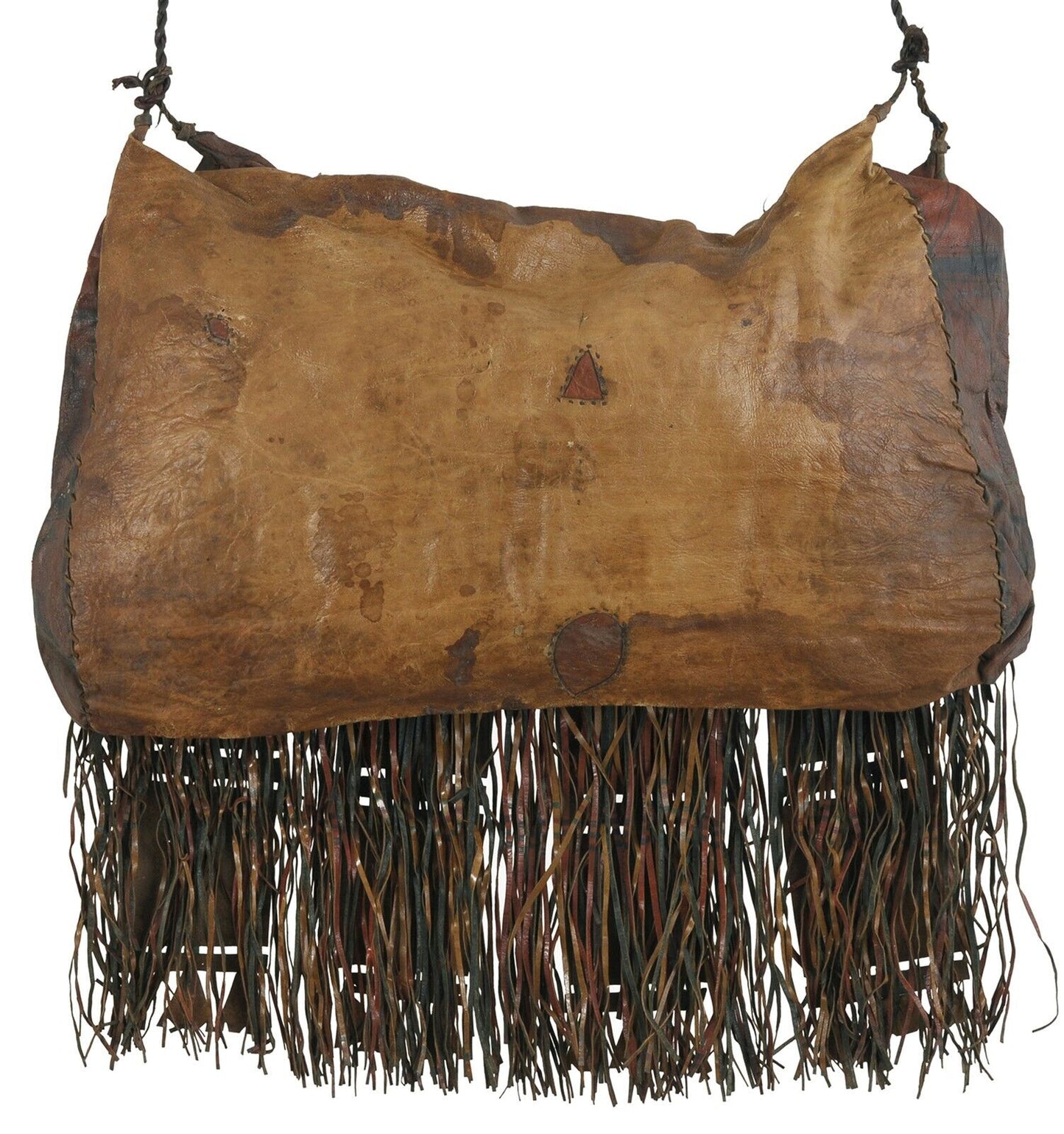 Authentic Old Tuareg Leather Bag – Sahara Nomad Geometric Art