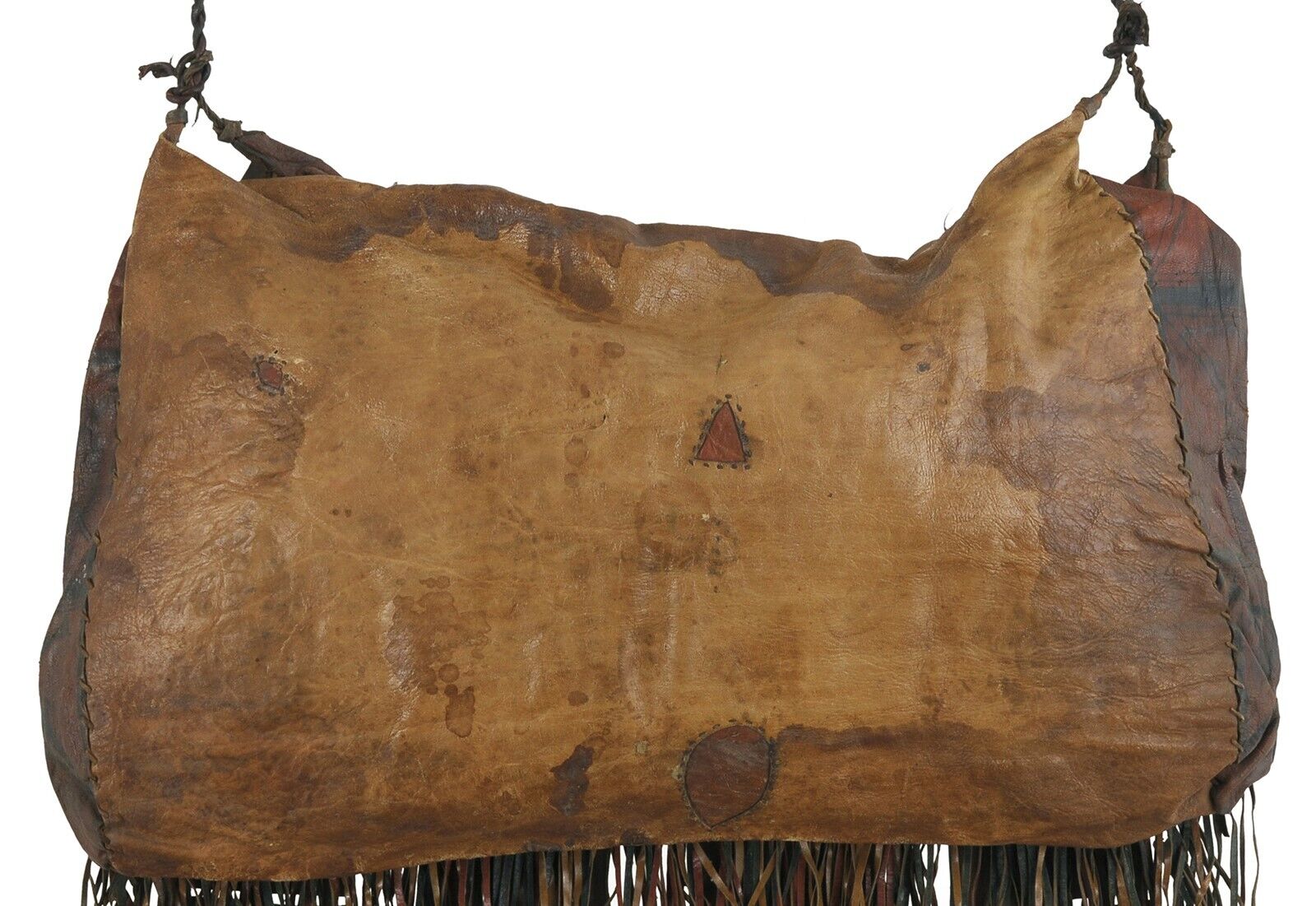 Authentic Old Tuareg Leather Bag – Sahara Nomad Geometric Art