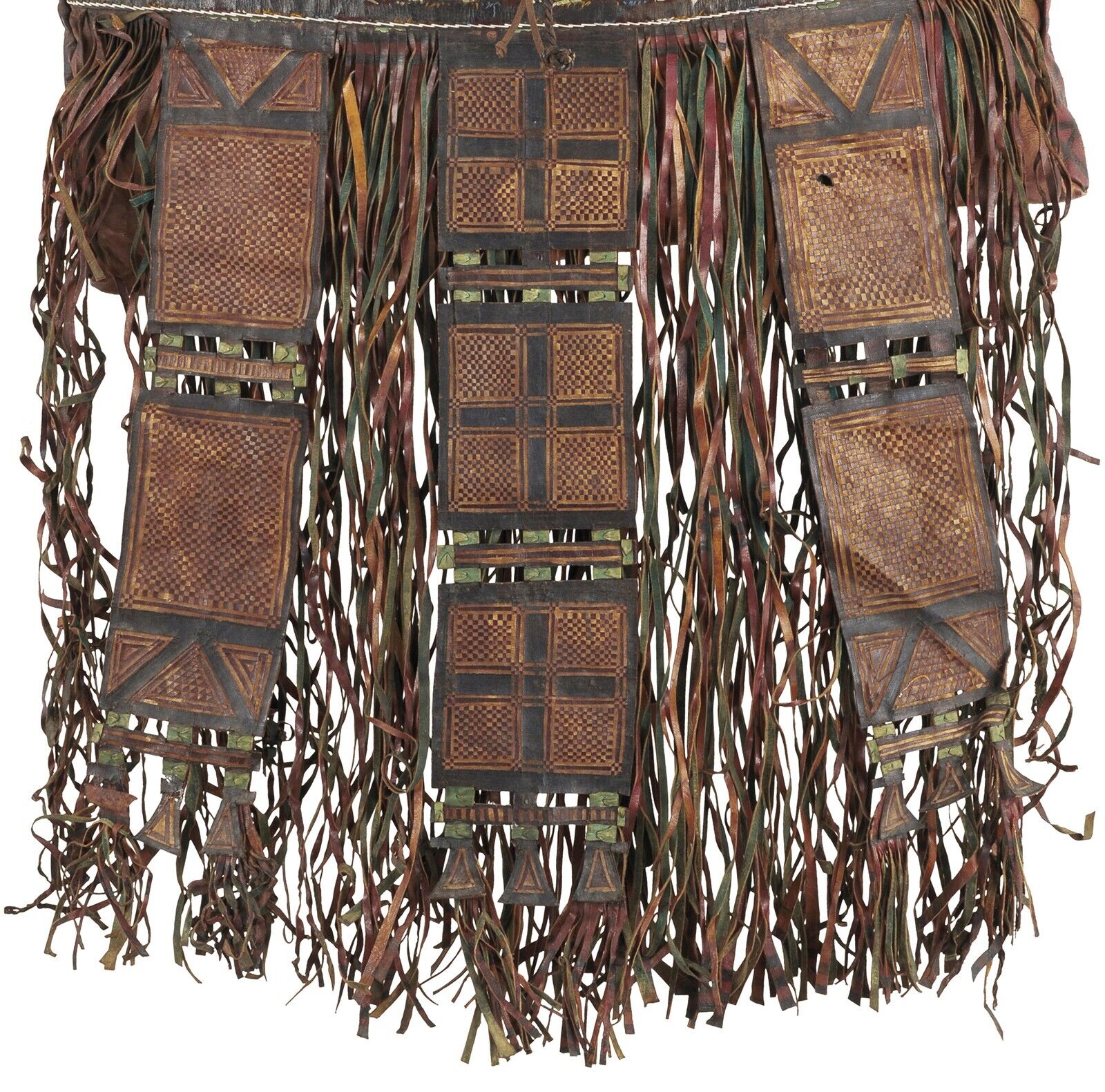 Authentic Old Tuareg Leather Bag – Sahara Nomad Geometric Satchel