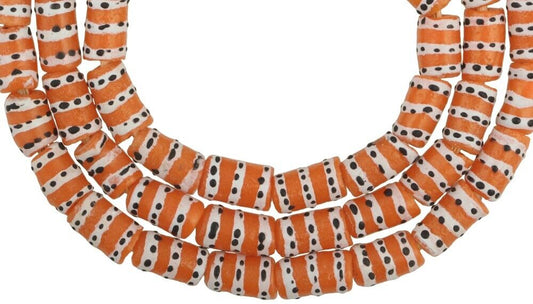 Handmade African Trade Beads - 7Mm Krobo Recycled Glass Beads - alternate view