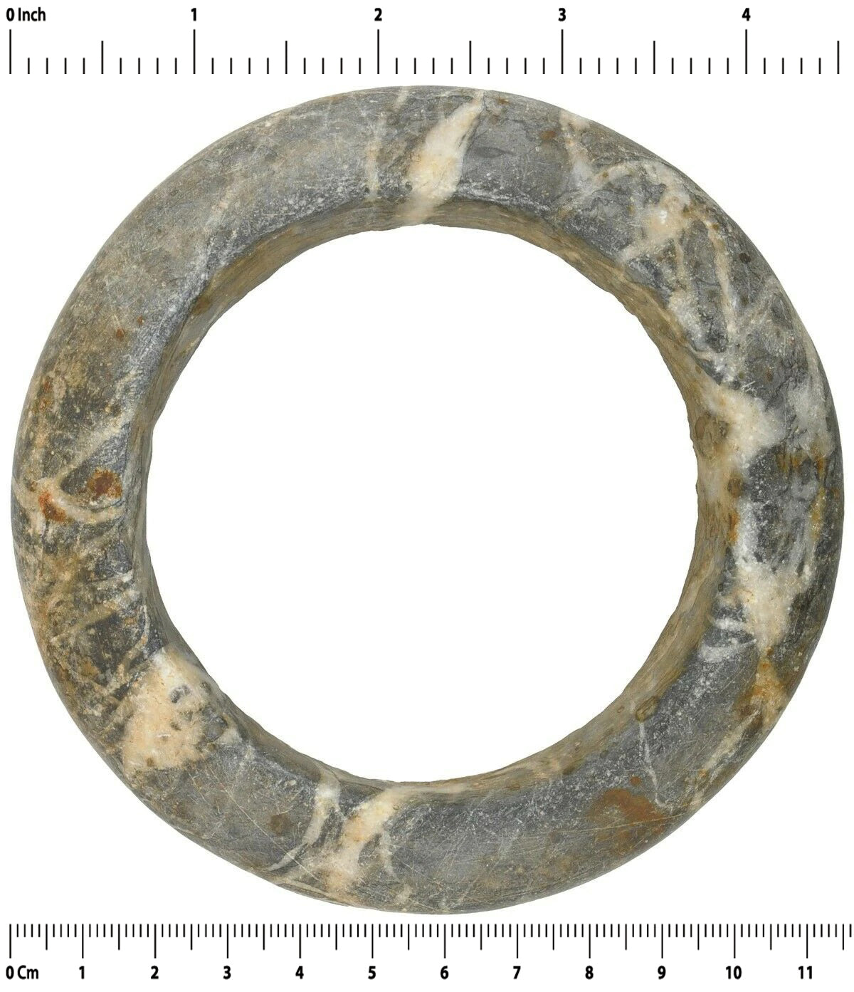 Antique Stone Granite Bracelet Armband Currency African Mali Dogon - angled shot