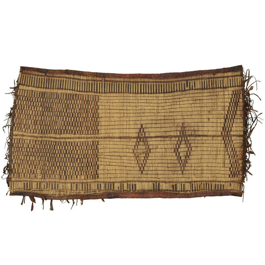 Authentic Nomad Tuareg Straw & Leather Mat – 37″×19½″