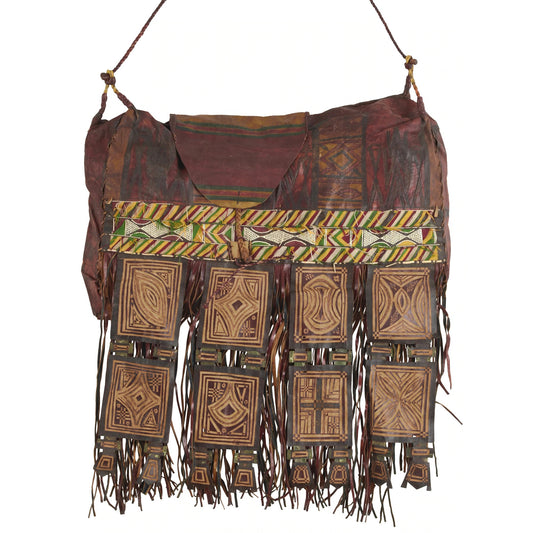 Authentic Tuareg Leather Sahara Nomad Storage Bag – Ethnic 21″ Fringe