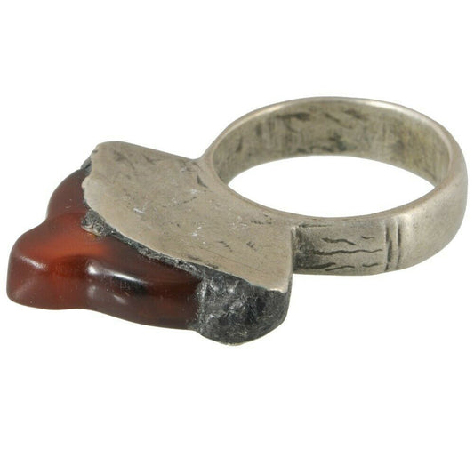 Old Tuareg Ring Silver Ethnic Jewelry African Niger Nigeria Mali West Africa - alternate view