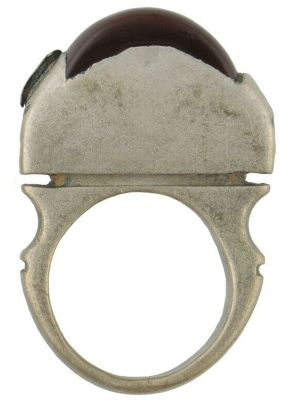 African Tuareg Ring Old Silver Ethnic Jewelry Nigeria Mali Niger West Africa - alternate view