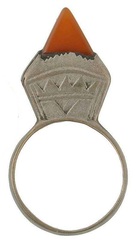 Old Tuareg Ring Silver Ethnic Jewelry African Niger Nigeria Mali West Africa - cropped detail