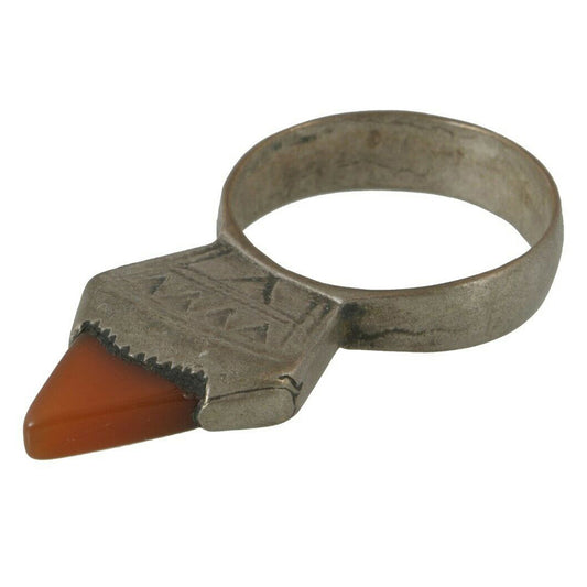 Old Tuareg Ring Silver Ethnic Jewelry African Niger Nigeria Mali West Africa - product focus