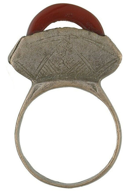 Old Tuareg Ring Silver Ethnic Jewelry African Niger Mali West Africa - alternate view