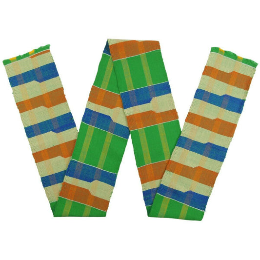 Authentic Handwoven Kente Stole - African Heritage Scarf, 62”