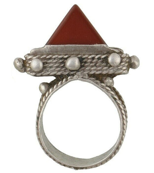 African Tuareg Jewelry Silver Ring Old Art Tribal Berber Niger Mali West Africa - alternate view