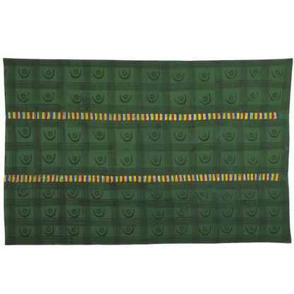 Hand Stamped Adinkra Cloth – Vintage 1980s Women Size 63" × 41"