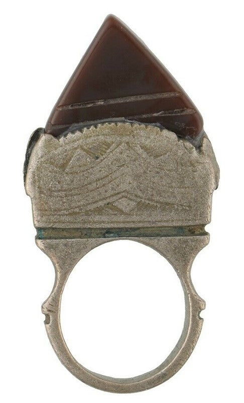 Old Silver Tuareg Ring African Silver Ethnic Jewelry Sahara Berber Niger Mali - alternate view