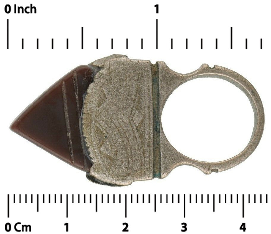 Old Silver Tuareg Ring African Silver Ethnic Jewelry Sahara Berber Niger Mali - close-up