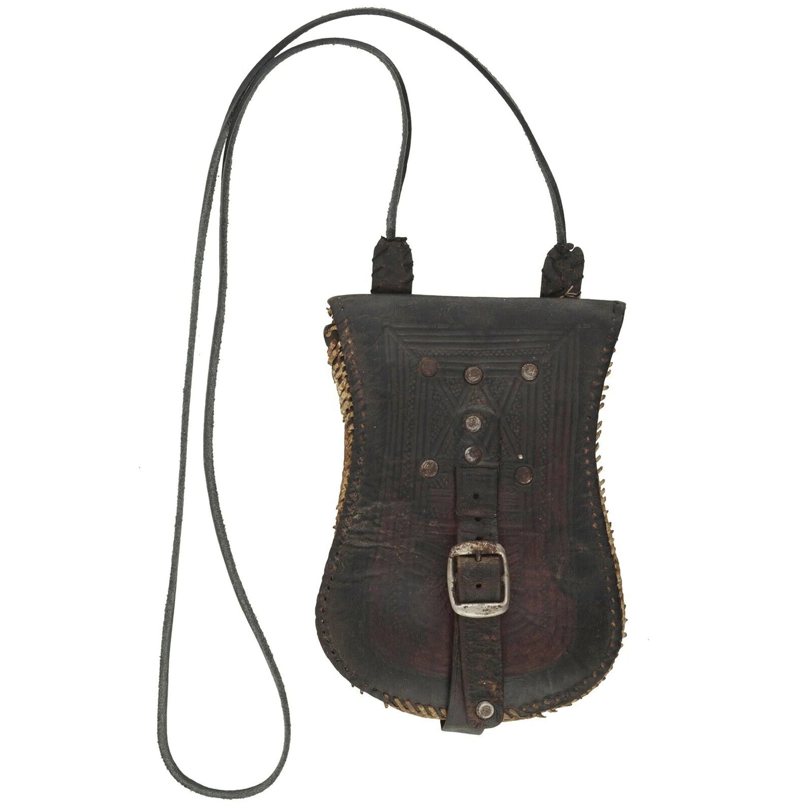 Authentic OLD Tuareg Leather Purse – Sahara Nomad Ethnic Wallet