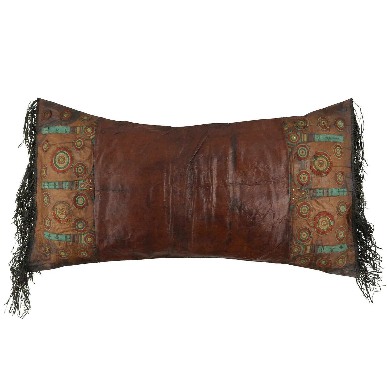 Old African Tuareg Leather Pillow Case Mali Niger Sahara Desert Bedouin Ethnic - product focus