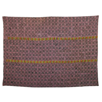 Hand Stamped Adinkra Cloth “Woman” Size 65×47 – Vintage Ghana Art