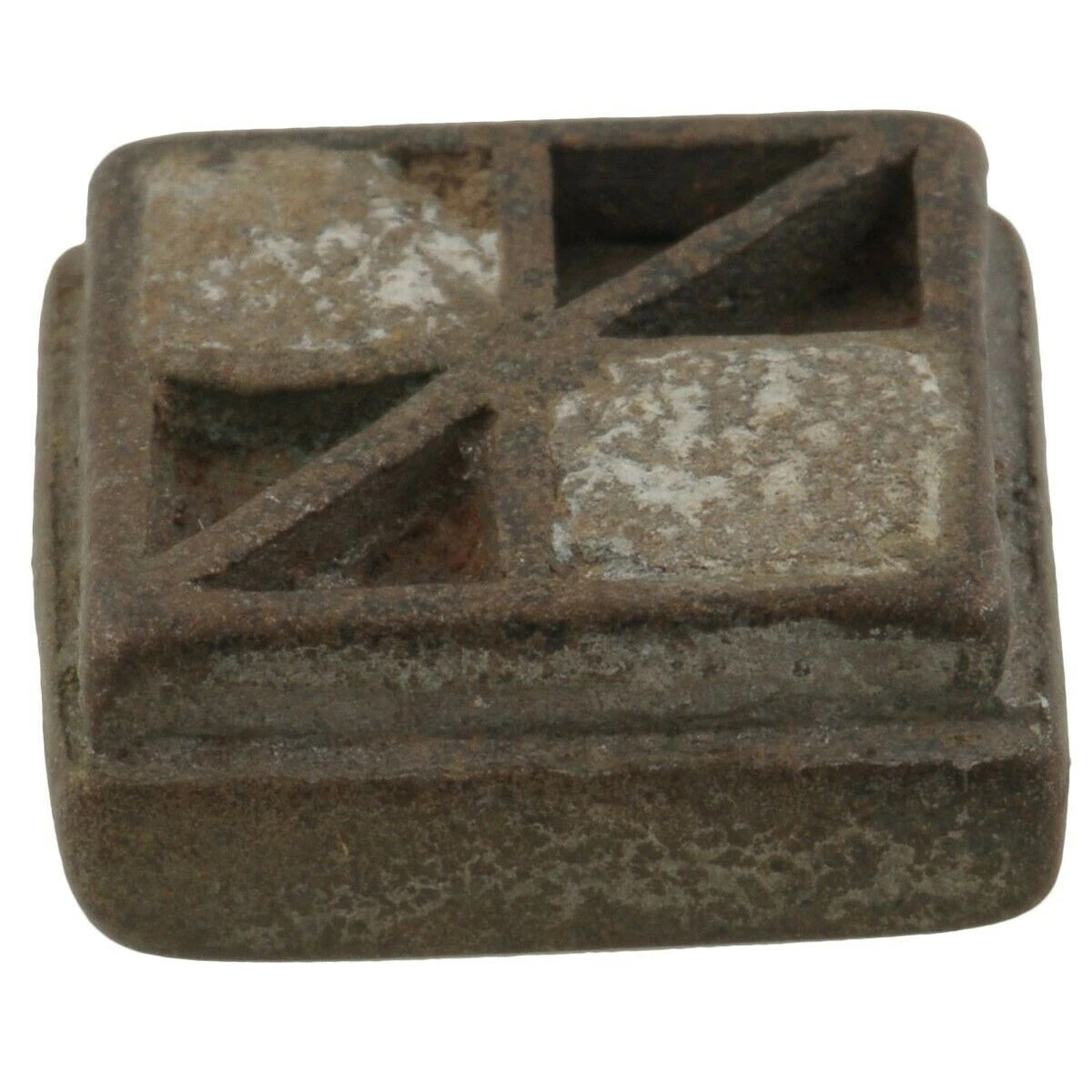 Antique Akan Brass Goldweight – Geometric Lost Wax Artifact
