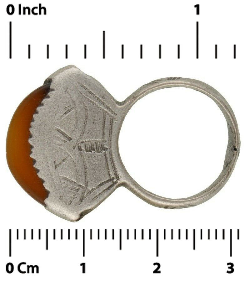 Old Tuareg Ring Silver Ethnic Jewelry African Niger Mali West Africa - product focus