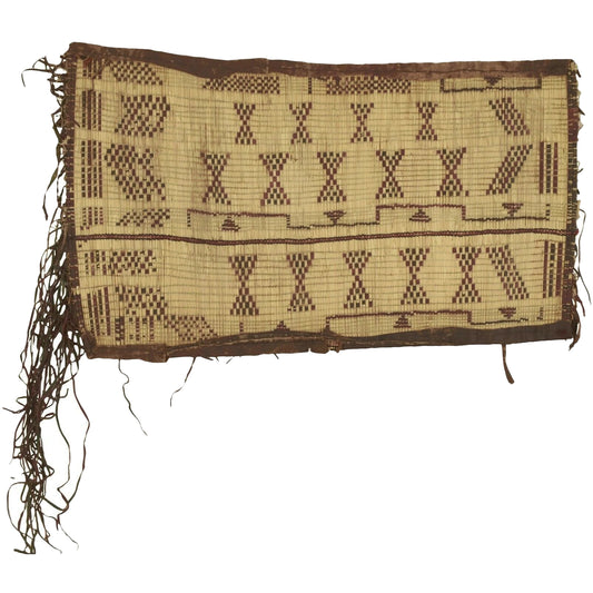 Authentic Tuareg Straw and Leather Mat – Nomad Ethnic Decor 82×46 cm