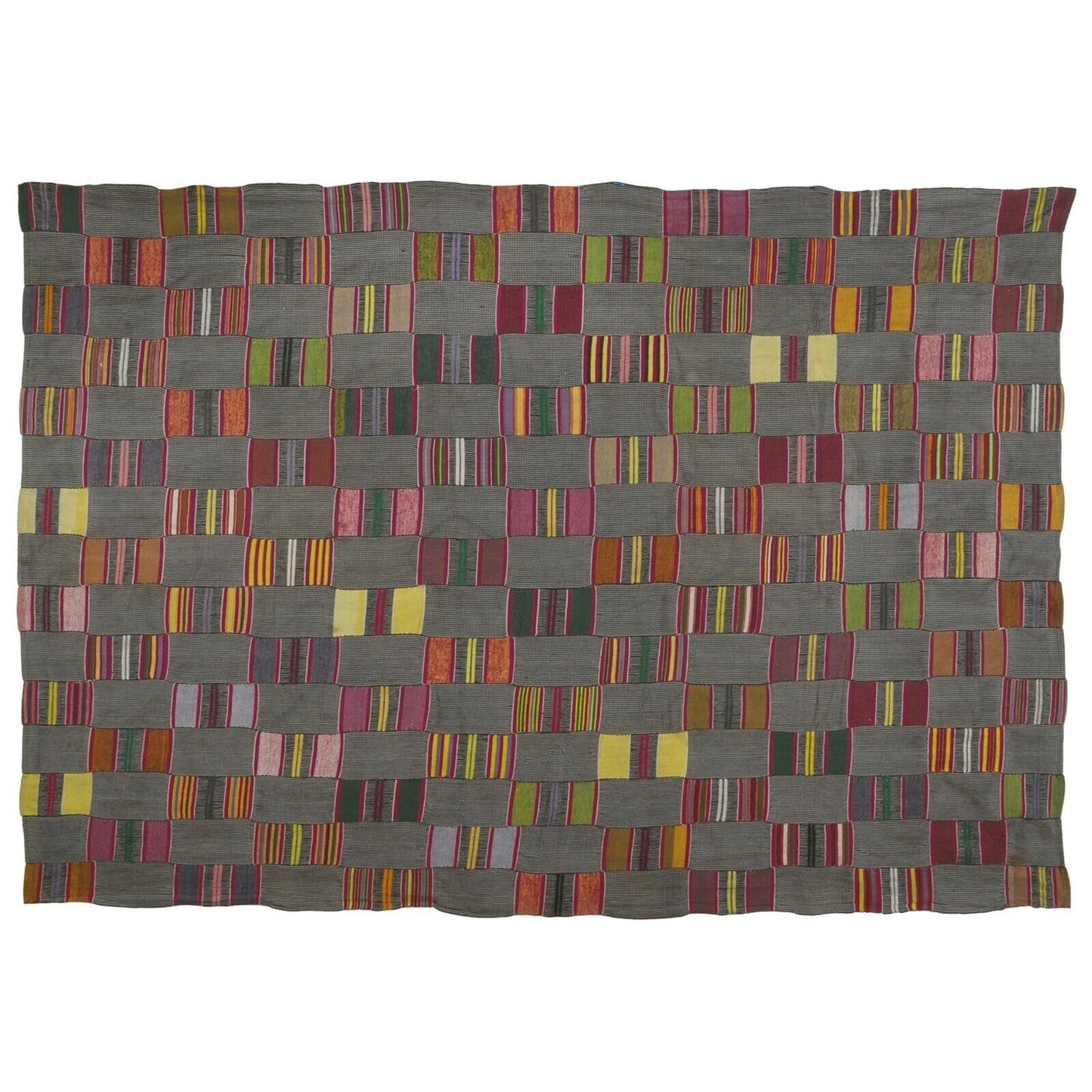 Vintage Handwoven Ewe Kente Cloth – Guinea Fowl, Woman Size, 1960s