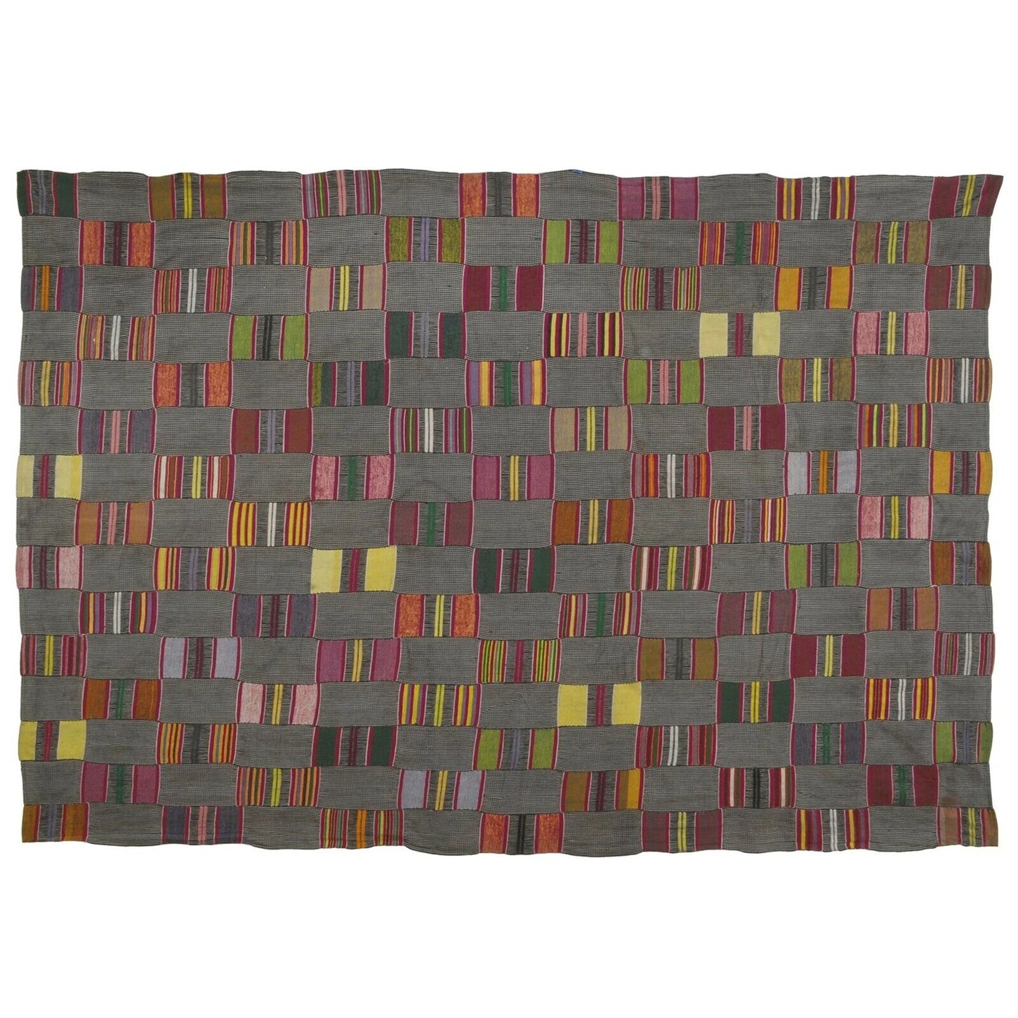 Vintage Handwoven Ewe Kente Cloth – Guinea Fowl, Woman Size, 1960s
