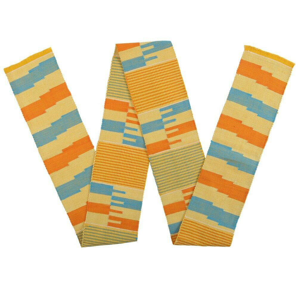 Authentic Kente Scarf Handwoven In Ghana - Tradition & Elegance