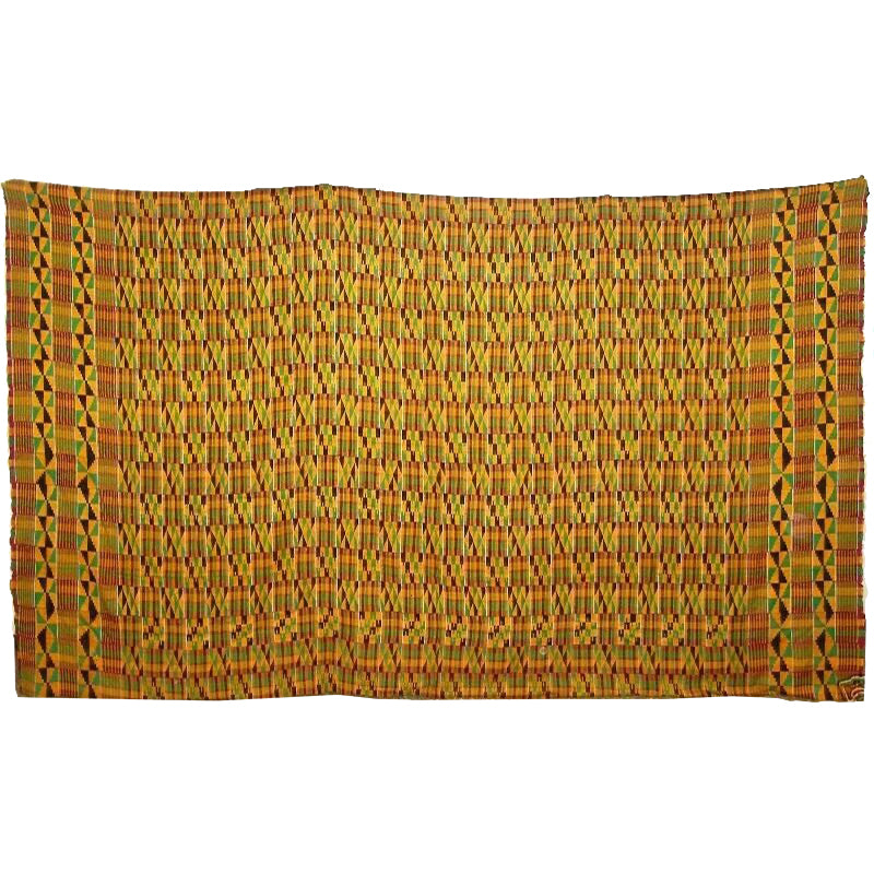 Old Kente Hand Woven Ghana Ceremonial Cloth Ashanti Asante African Art Akan