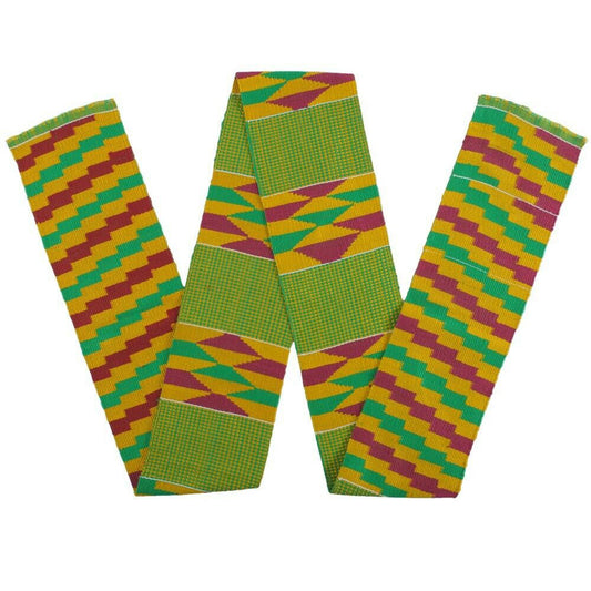 Exquisite Handwoven Kente Scarf From Ghana - A Piece Of Cultural Heritage
