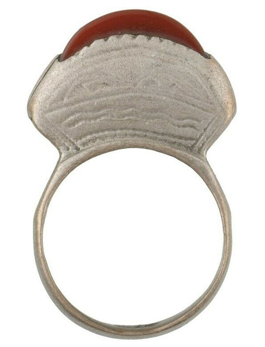 Silver Tuareg Ring African Niger Vintage Jewelry Nigeria Mali West Africa Ethnic - angled shot